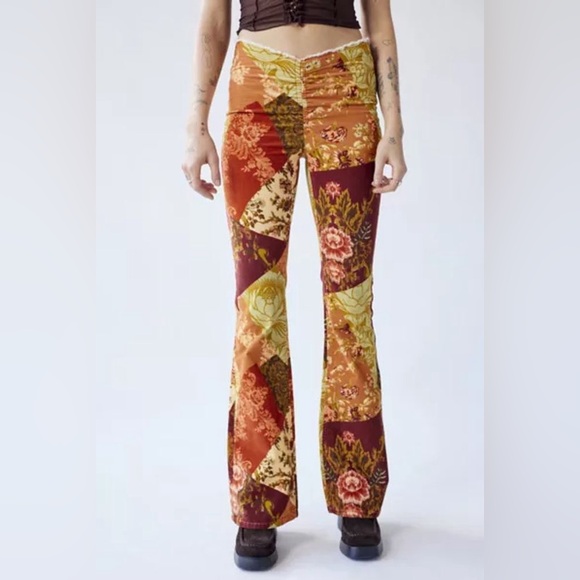 Urban Outfitters | Y2K Inspired Velvet Flared Pant Sz 28 - Picture 2 of 4